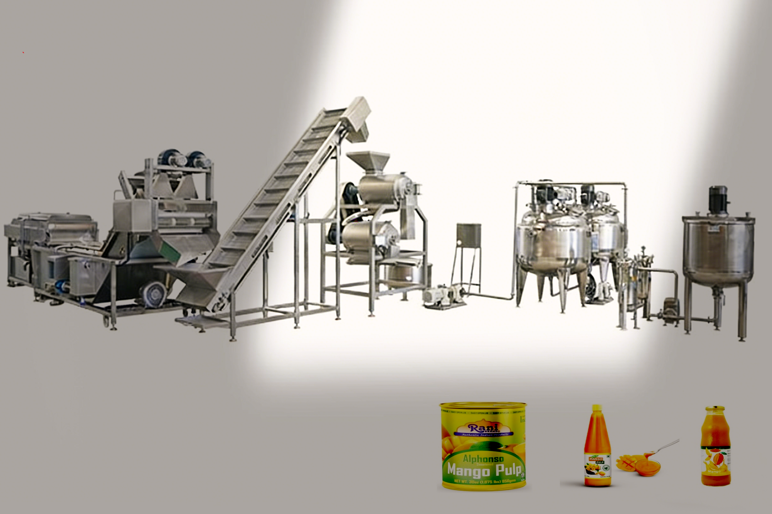 العملية الكاملة لخط إنتاج معالجة عصير المانجو